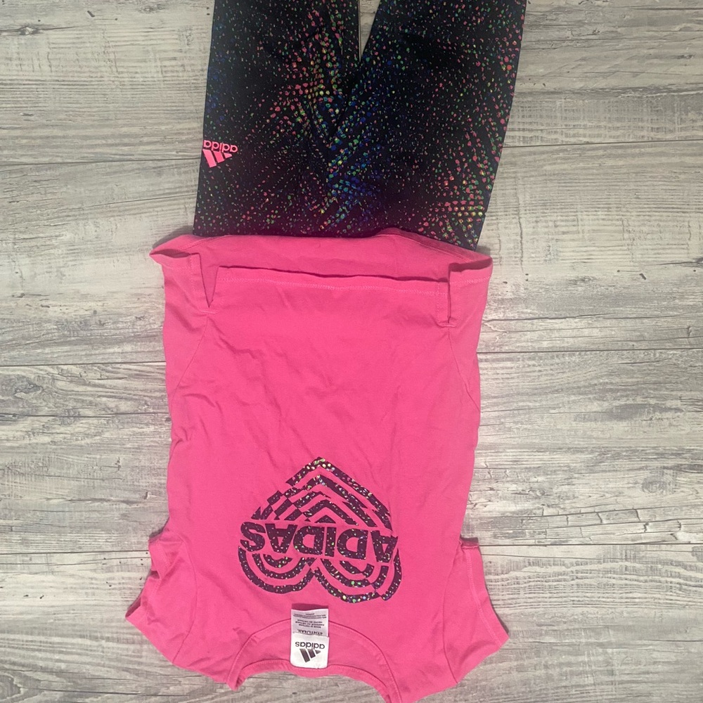 4T Adidas girls summer capris set